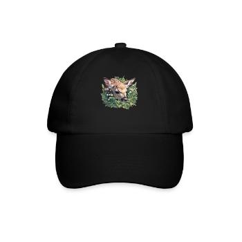 Hirsche Hirsch - Baseballkappe - Schwarz/Schwarz - Vorne