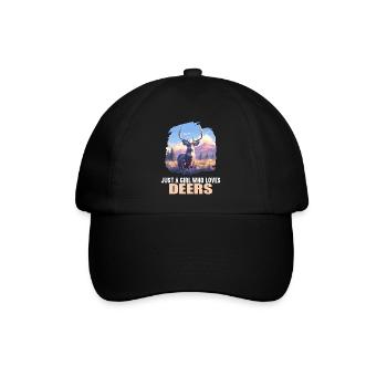 Hirsche Hirsch - Baseballkappe - Schwarz/Schwarz - Vorne