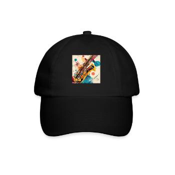 Saxophon - Baseballkappe - Schwarz/Schwarz - Vorne