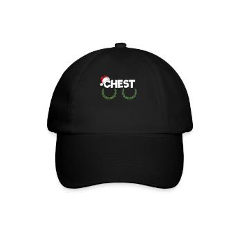 Brust Weihnachten Raunchy Damen passendes Paar - Baseballkappe - Schwarz/Schwarz - Vorne