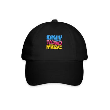 Nur Techno Musik Für Techno Lover - Baseballkappe - Schwarz/Schwarz - Vorne