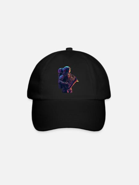 Astronaut Tuba - Baseballkappe - Schwarz/Schwarz