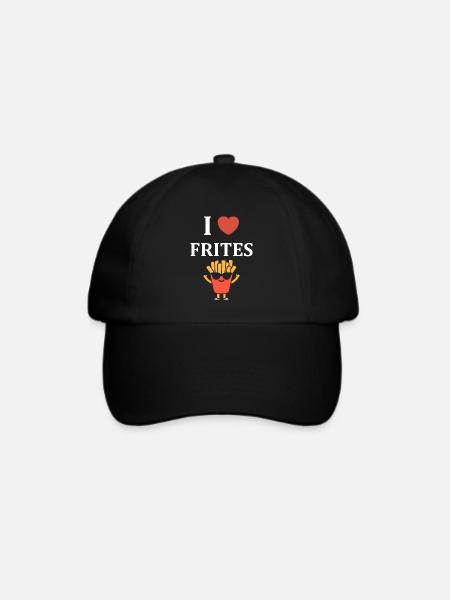 Pommes frites - Baseballkappe - Schwarz/Schwarz