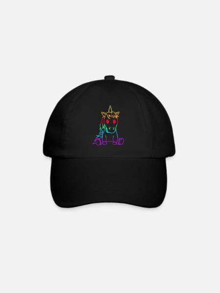 LGBT Einhorn Gay Pride Regenbogenfahne Pferd - Baseballkappe - Schwarz/Schwarz