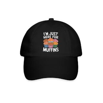 Muffin Spruch Muffins Lustiges Muffins Geschenk - Baseballkappe - Schwarz/Schwarz - Vorne