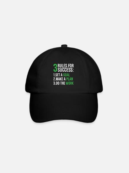 3 rules for success - Baseballkappe - Schwarz/Schwarz