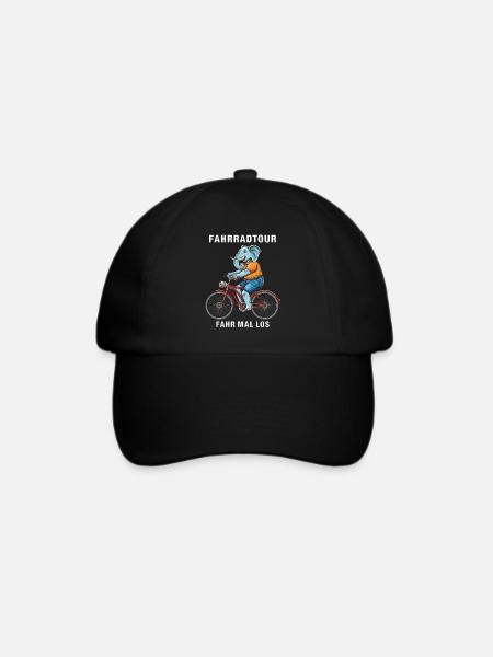 FAHRRAD ELEFANT FAHRRADTOUR FAHR MAL LOS - Baseballkappe - Schwarz/Schwarz