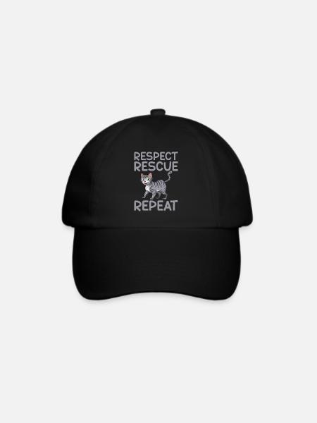 Cat Rescue Gifts - Baseballkappe - Schwarz/Schwarz