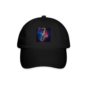 Saxophon - Baseballkappe - Schwarz/Schwarz - Vorne
