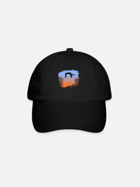 Backflip Salto Akrobatik Parkour Turnen Geschenk - Baseballkappe - Schwarz/Schwarz