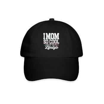 „cool Mom“, Lustige, Zuordenbare Elternschaft Und - Baseballkappe - Schwarz/Schwarz - Vorne