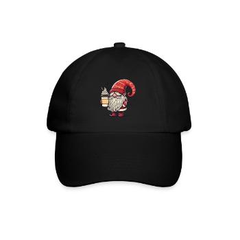 Weihnachtswichtel Kaffeegenuss Gnom - Baseballkappe - Schwarz/Schwarz - Vorne