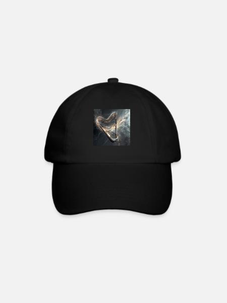 Harfe - Baseballkappe - Schwarz/Schwarz