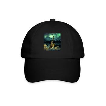 Saxophon - Baseballkappe - Schwarz/Schwarz - Vorne