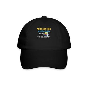 Abibliophobie Bücherwurm Lesebücher - Baseballkappe - Schwarz/Schwarz - Vorne