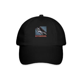 Kitzbühel Skifahren Tirol Design Kitzbühel Skiing - Baseballkappe - Schwarz/Schwarz - Vorne