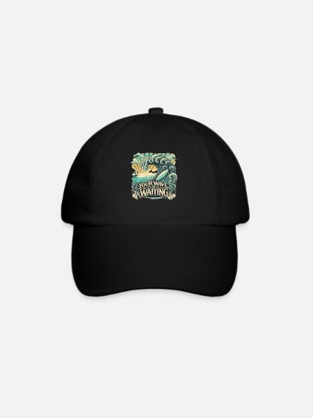 Deine Welle wartet - Baseballkappe - Schwarz/Schwarz