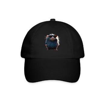 Maulwurf mit Sonnenbrille Liebe Süße Maulwürfe - Baseballkappe - Schwarz/Schwarz - Vorne