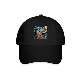 Tintenfisch - Baseballkappe - Schwarz/Schwarz - Vorne