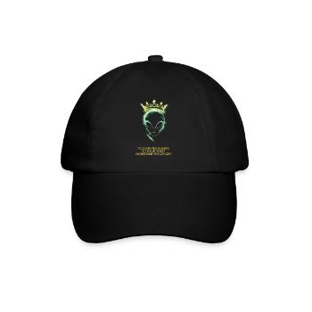 Alien mit Krone, du hast die Sklaverei erfunden - Baseballkappe - Schwarz/Schwarz - Vorne