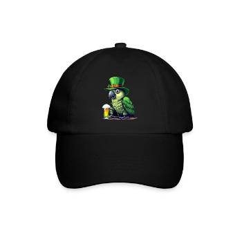Papagei St. Patricks Day Bier Outfit Papageien - Baseballkappe - Schwarz/Schwarz - Vorne