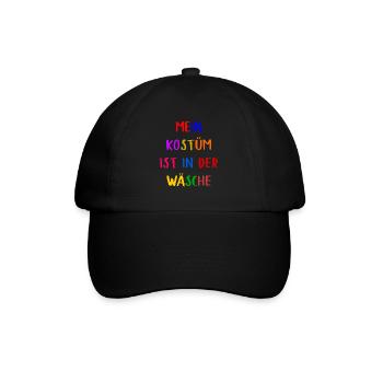 Karneval Kostüm Damen Geschenk Fasching Fastnacht - Baseballkappe - Schwarz/Schwarz - Vorne