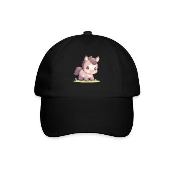 Pferde Pferd - Baseballkappe - Schwarz/Schwarz - Vorne