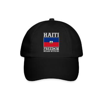 Haiti Haitianer Karibik Urlaub - Baseballkappe - Schwarz/Schwarz - Vorne