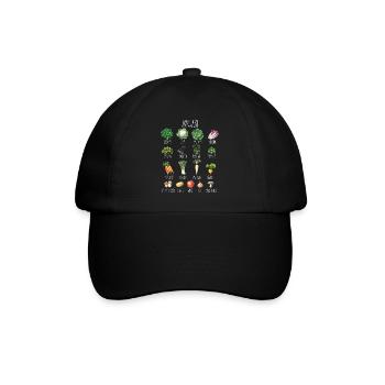 Januar Saisonale Obst- und Gemüsecollage - Baseballkappe - Schwarz/Schwarz - Vorne