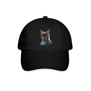 Luchs Lynx Wildkatze Raubkatzen Katzen Süße Luchse - Baseballkappe - Schwarz/Schwarz - Vorne
