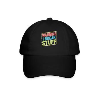 Warning I Break Stuff 21 - Baseballkappe - Schwarz/Schwarz - Vorne