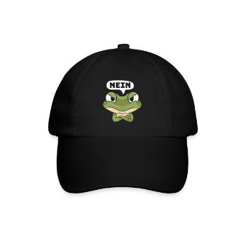 Faschingsparty NEIN Lustiger Frosch Karneval - Baseballkappe - Schwarz/Schwarz - Vorne
