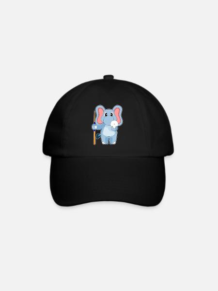 Elefant Billiard Queue - Baseballkappe - Schwarz/Schwarz