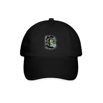 Baby Drache Eierschale Kind Kinder Geburt Ei - Baseballkappe - Schwarz/Schwarz - Vorne