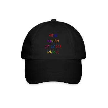 Karneval Kostüm Damen Geschenk Fasching Fastnacht - Baseballkappe - Schwarz/Schwarz - Vorne