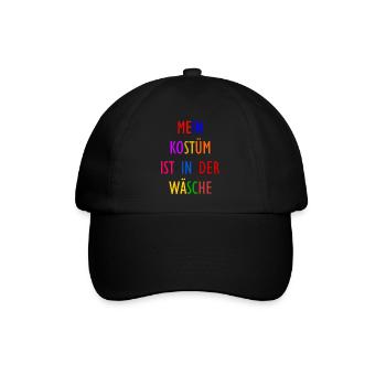 Karneval Kostüm Damen Geschenk Fasching Fastnacht - Baseballkappe - Schwarz/Schwarz - Vorne