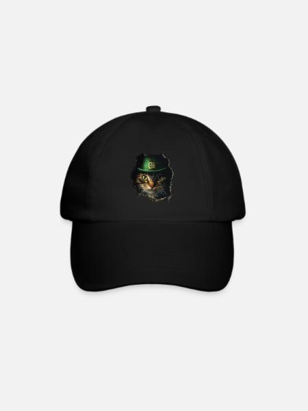 St. Patrick Katze - Baseballkappe - Schwarz/Schwarz