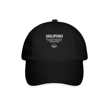 Abibliophobie Bücherwurm Lesebücher - Baseballkappe - Schwarz/Schwarz - Vorne