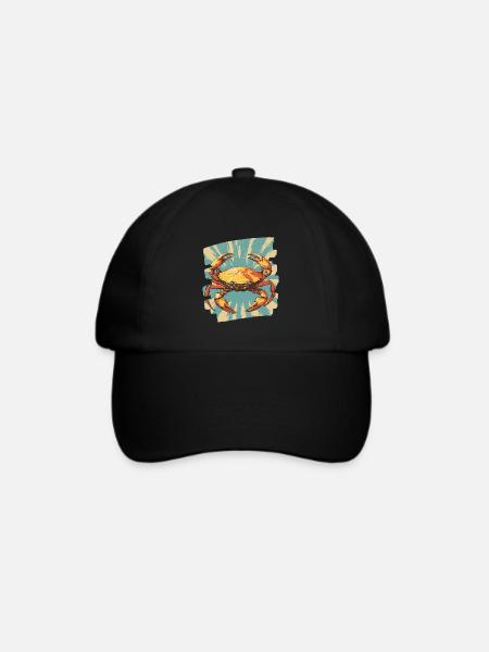 Krabbe Retro - Baseballkappe - Schwarz/Schwarz