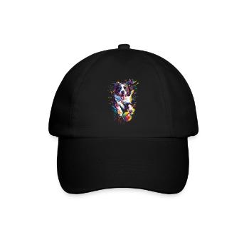 Border Collie - Baseballkappe - Schwarz/Schwarz - Vorne