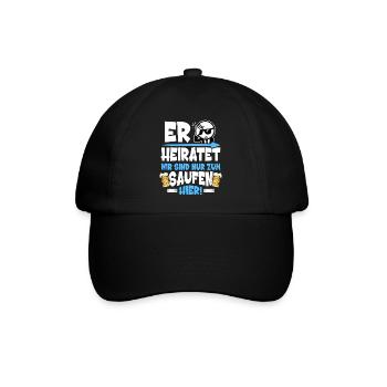 Poltern Männer T-Shirt Polterabend Männer Polterer - Baseballkappe - Schwarz/Schwarz - Vorne