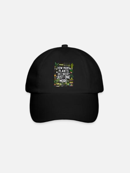 Plant Lover Gardening How Many - Baseballkappe - Schwarz/Schwarz