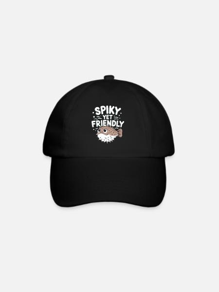 Kugelfisch-meereslebewesen-enthusiasten Quirky - Baseballkappe - Schwarz/Schwarz
