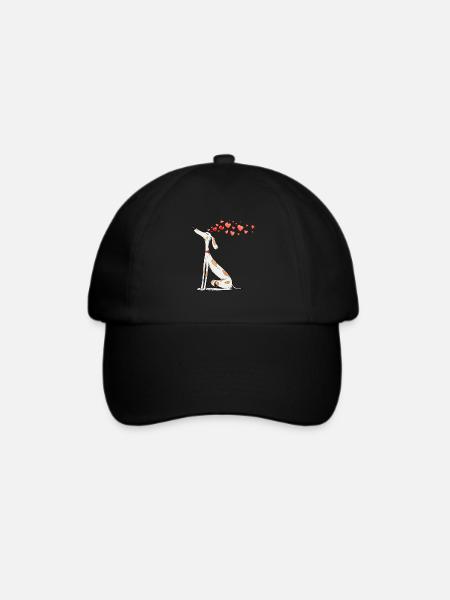 Hund Hundeliebe Valentinstag Podenco Hundebesitzer - Baseballkappe - Schwarz/Schwarz