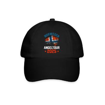 Norwegen Angelurlaub 2025 Angeltour - Baseballkappe - Schwarz/Schwarz - Vorne