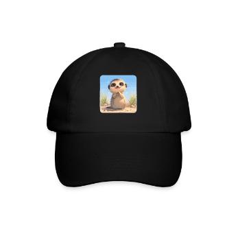 Meerkat Erdmännchen - Baseballkappe - Schwarz/Schwarz - Vorne