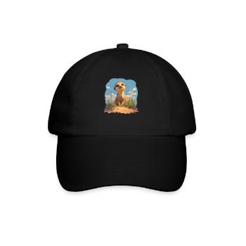 Meerkat Erdmännchen - Baseballkappe - Schwarz/Schwarz - Vorne