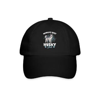 Siberian Husky Groovy Husky Dad - Baseballkappe - Schwarz/Schwarz - Vorne