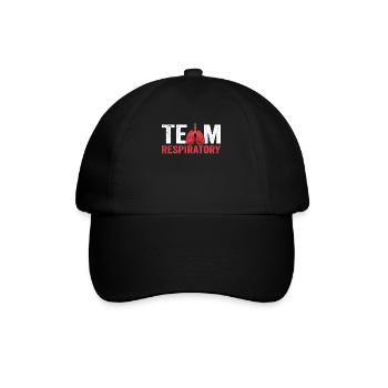 Team Atemtherapie Pneumologe Lunge - Baseballkappe - Schwarz/Schwarz - Vorne