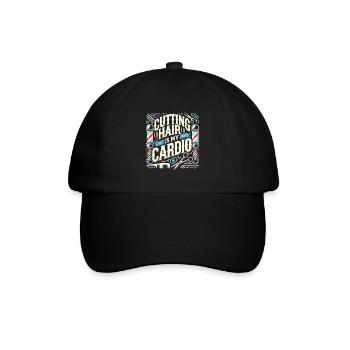 Haare schneiden ist mein Training - Baseballkappe - Schwarz/Schwarz - Vorne